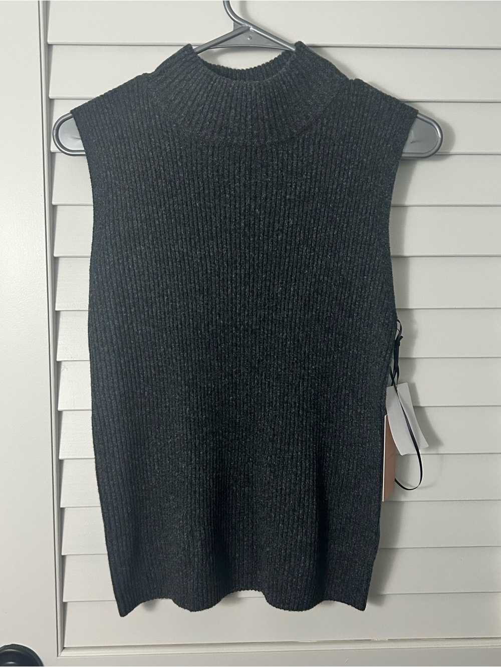 NWT Halogen Sleeveless Mock Neck Sweater Dark Gray Women’s Medium